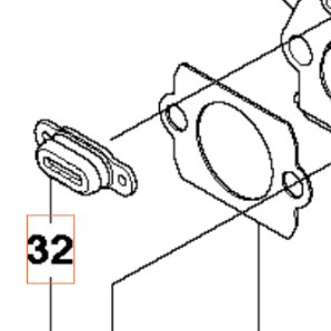 Légszűrőház - Karburátor közötti tömítő gumiidom Husqvarna 355RX/555RTX