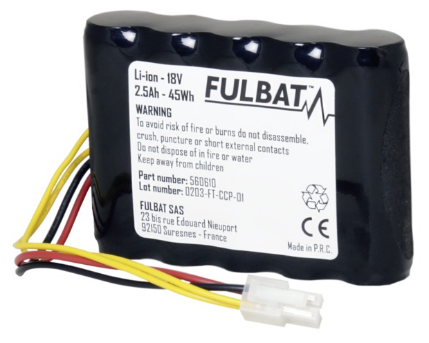Akkumulátor Fulbat FL-HU02 li ionos, 18v-2.5ah husqvarna 310/315/315x robotfűnyíróhoz