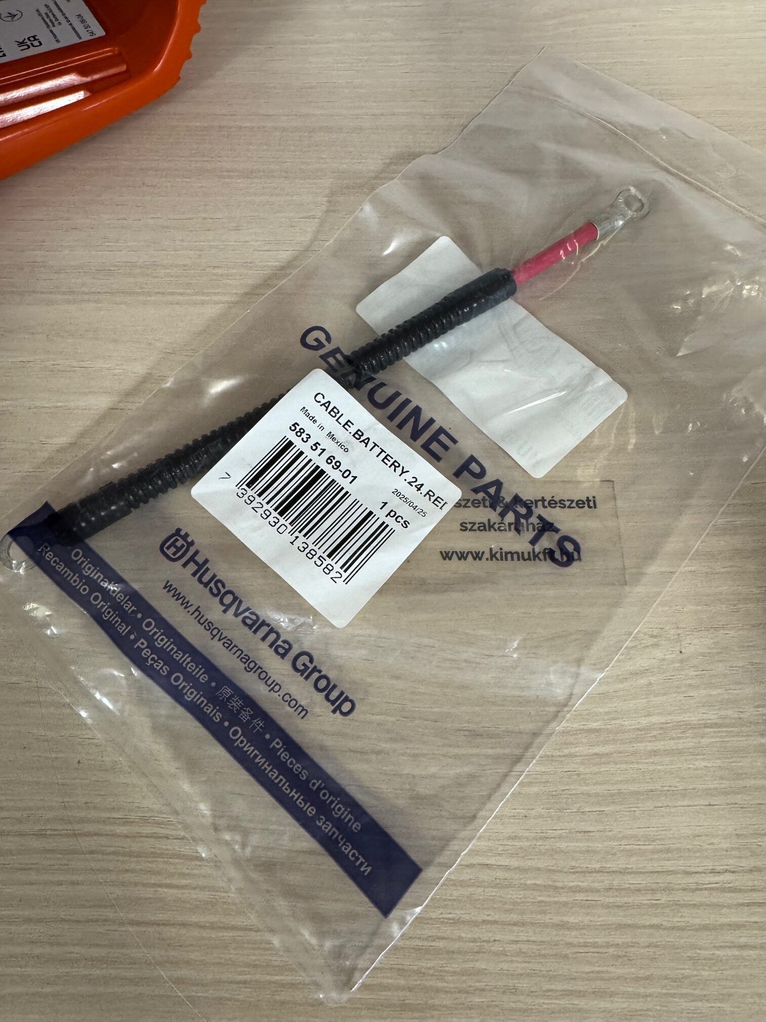 Fűnyíró traktor akkumulátor kábel 583516901