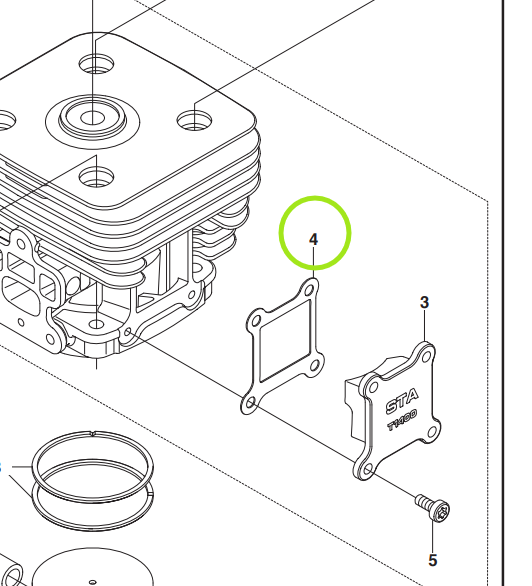 Husqvarna 553RS hengerfelömlő tömítés 521634601