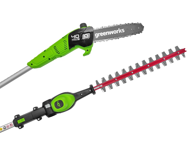 Magassági ágvágó és sövényvágó akkumulátoros Greenworks GD40PSH akku és töltő nélkül