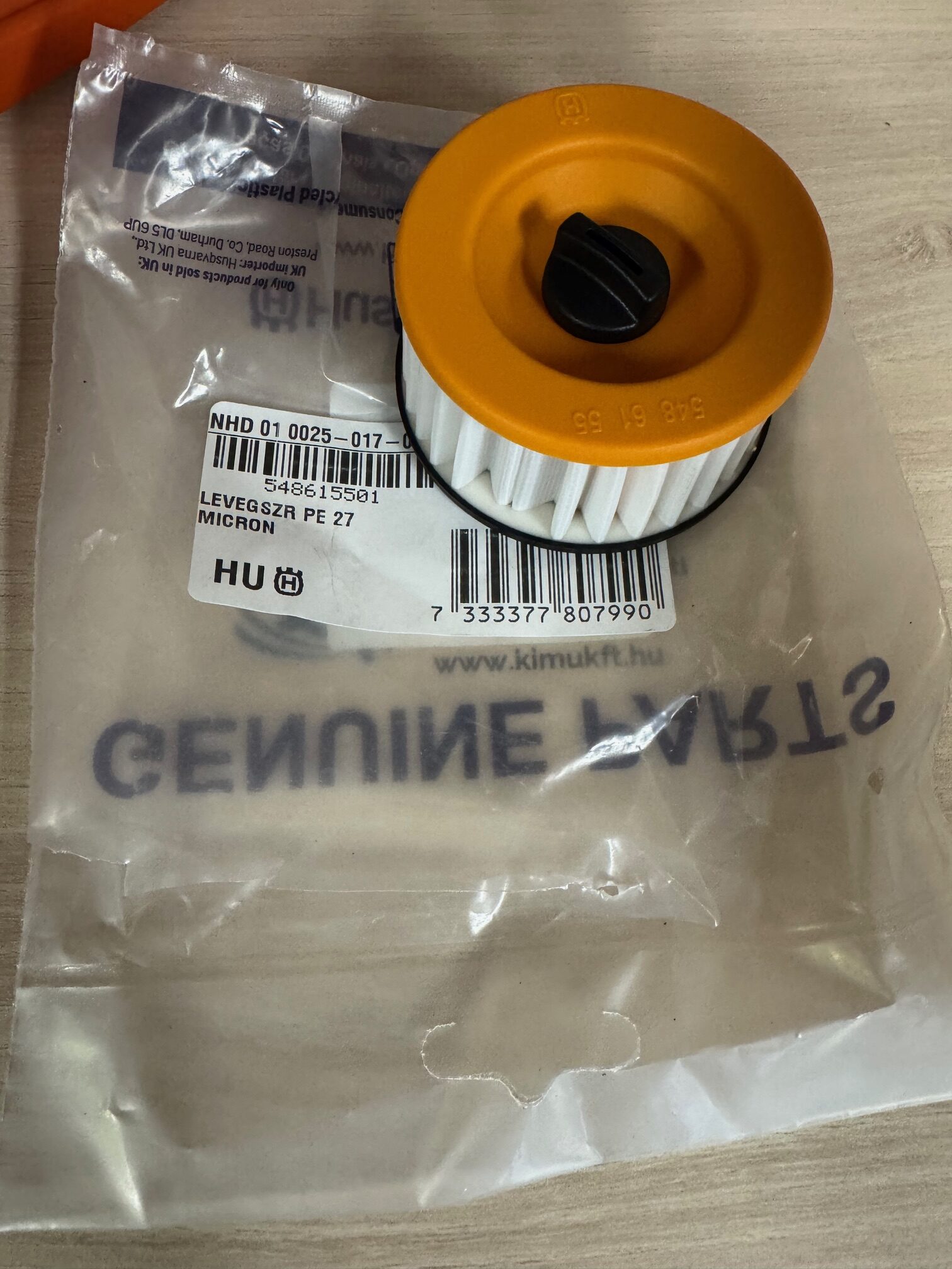 Husqvarna 564XP légszűrő 27 mikron 548615501